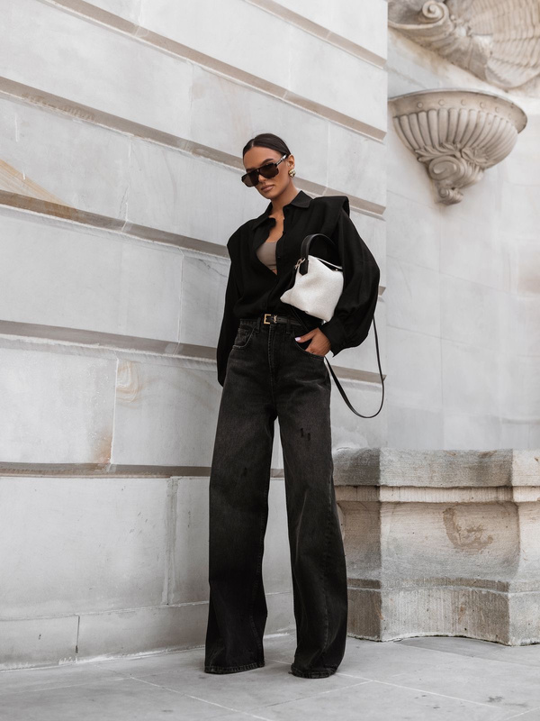 Koszula damska z wiskozy CLEO- czarna