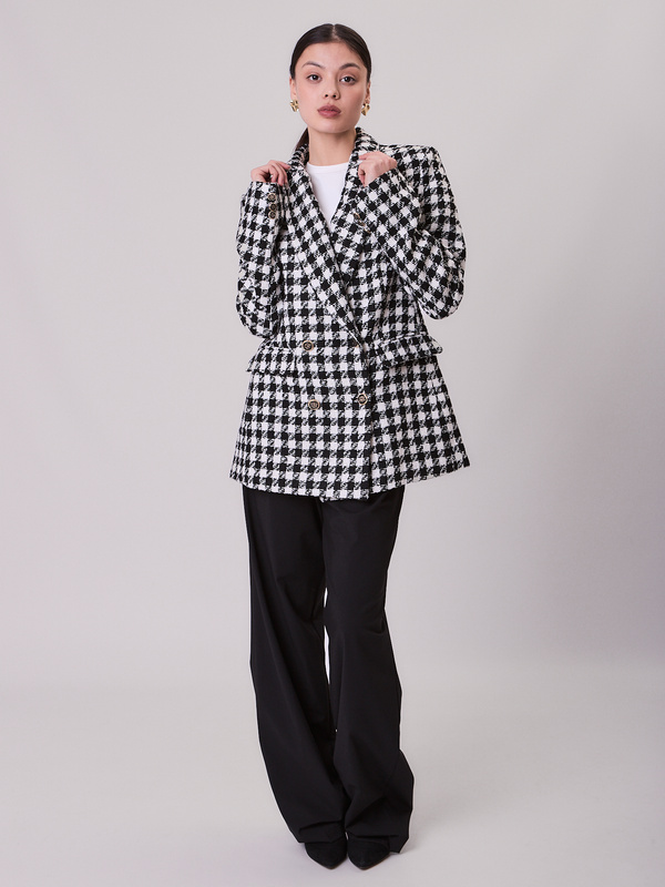 Marynarka damska taliowana pepitka – CLASSIC CHECK