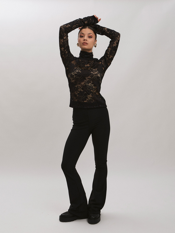 Bluzka koronkowa SOLENE- czarna