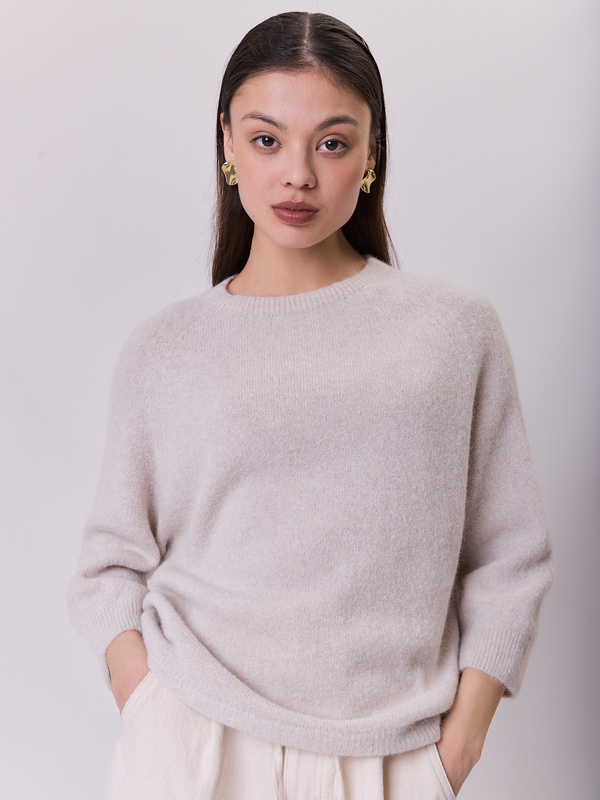 Sweter damski z alpaki ALPANO- beżowy