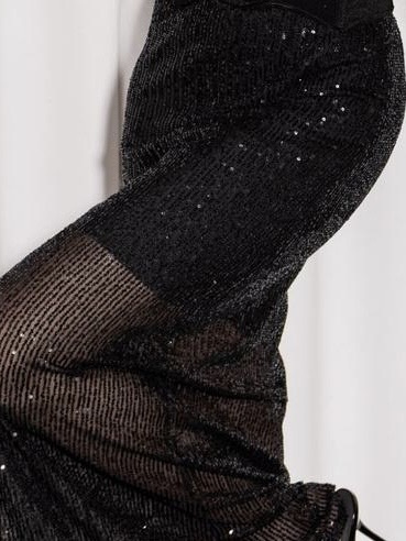 Spódnica cekinowa maxi LUMIÈRE- czarna