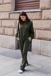 Komplet dresowy damski DUO z bawełny – khaki