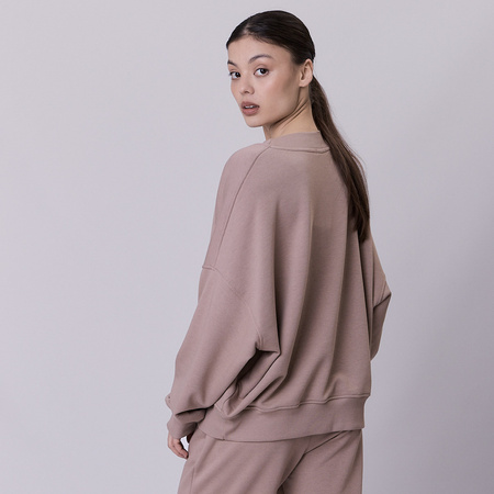Komplet dresowy damski DUO z bawełny – jasny brąz