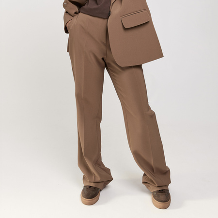 Proste spodnie damskie jasny brąz SAVIA