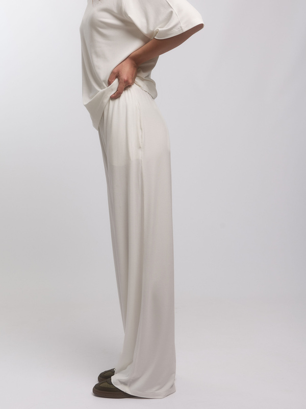 Komplet damski z wiskozy  CALMA– kremowy