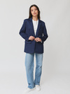 Marynarka damska zamszowa niebieska  CELESTE