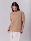 T-shirt damski bawełniany beżowy – ESSENTIAL