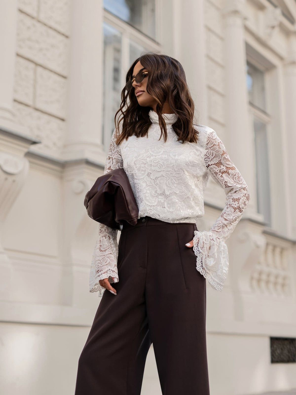 Bluzka koronkowa SOLENE- kremowa