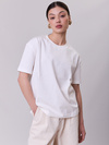 T-shirt damski bawełniany kremowy – ESSENTIAL
