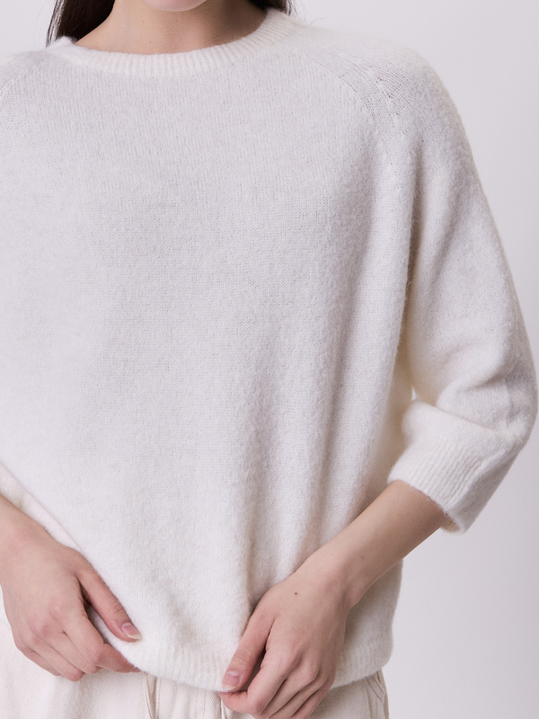 Sweter damski z alpaki ALPANO- kremowy 