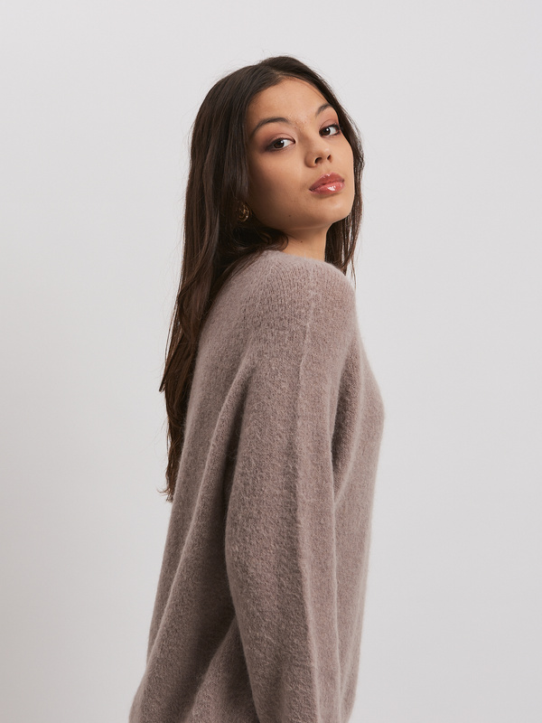 Sweter damski z alpaki i wełny MARE- taupe
