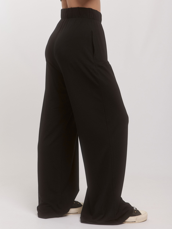 Komplet damski oversize z wiskozy – czarny zestaw CALMA