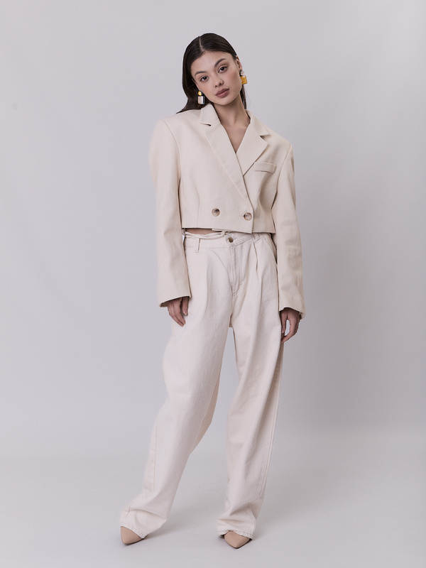 Marynarka damska krótka minimalistyczna – LINE COTTON