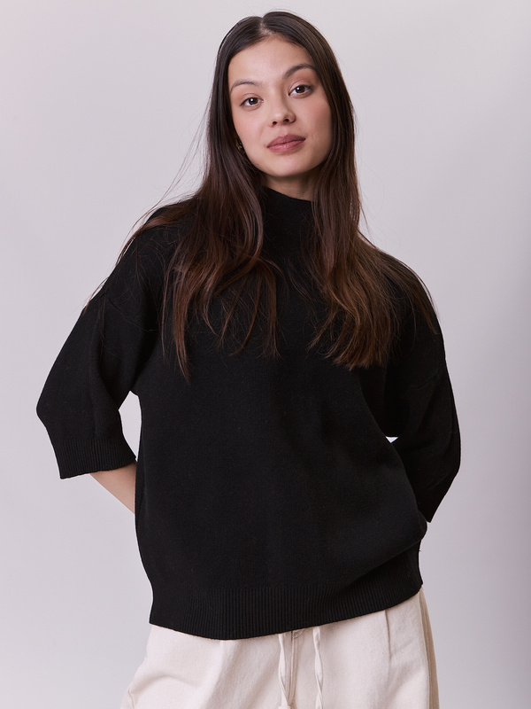Sweter damski z wiskozy i kaszmiru  MILANO- czarny