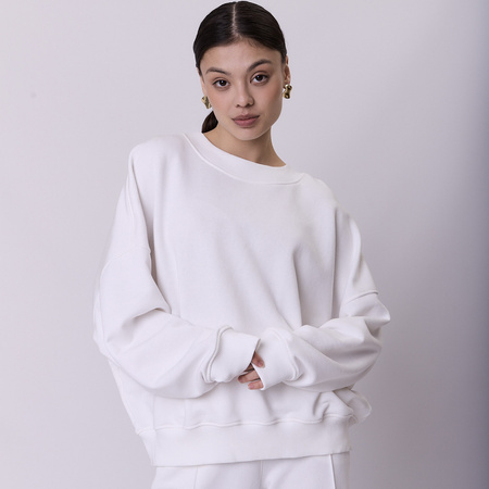 Komplet dresowy damski DUO z bawełny – biały