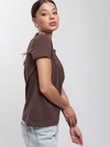 T-shirt damski brązowy krótki rękaw OAK