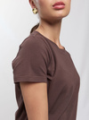 T-shirt damski brązowy krótki rękaw OAK