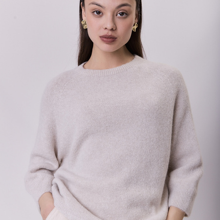 Sweter damski z alpaki ALPANO- beżowy