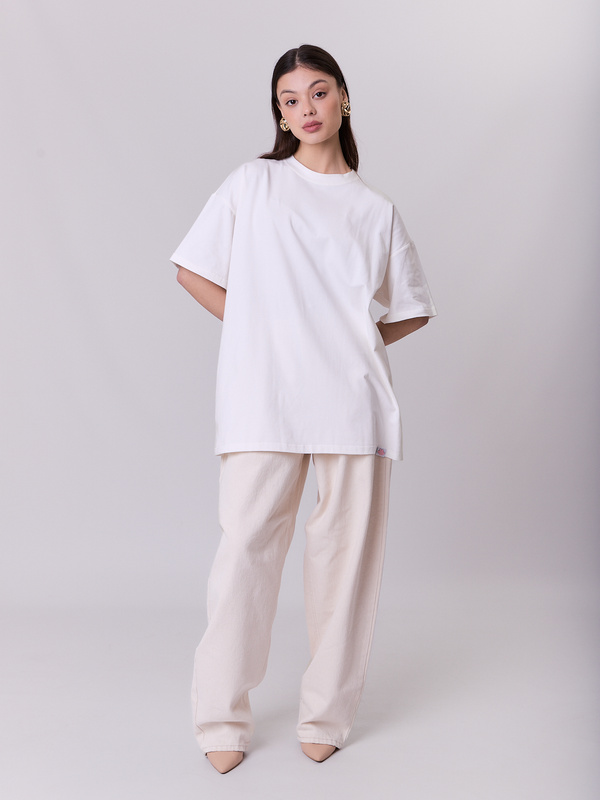 Kremowy T-shirt Oversize CLOUD