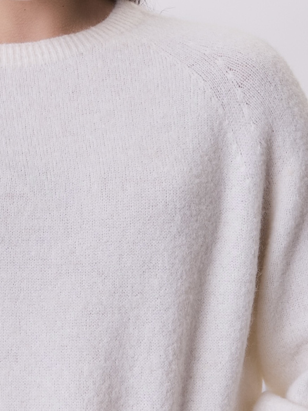 Sweter damski z alpaki i wełny  MARE- kremowy