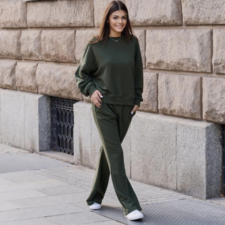 Komplet dresowy damski DUO z bawełny – khaki