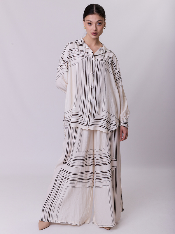 Komplet Geo Grace Kremowy