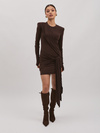 Sukienka damska SOLE – brązowa