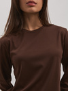 Bluzka longsleeve  z bawełny EARTH – brązowa