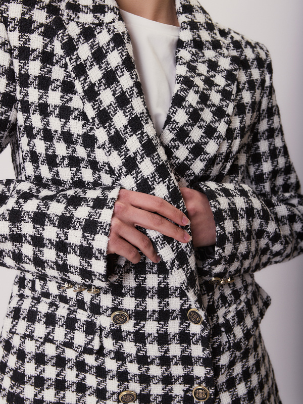 Marynarka damska taliowana pepitka – CLASSIC CHECK