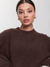 Sweter damski z alpaki i wełny MARE-brązowy