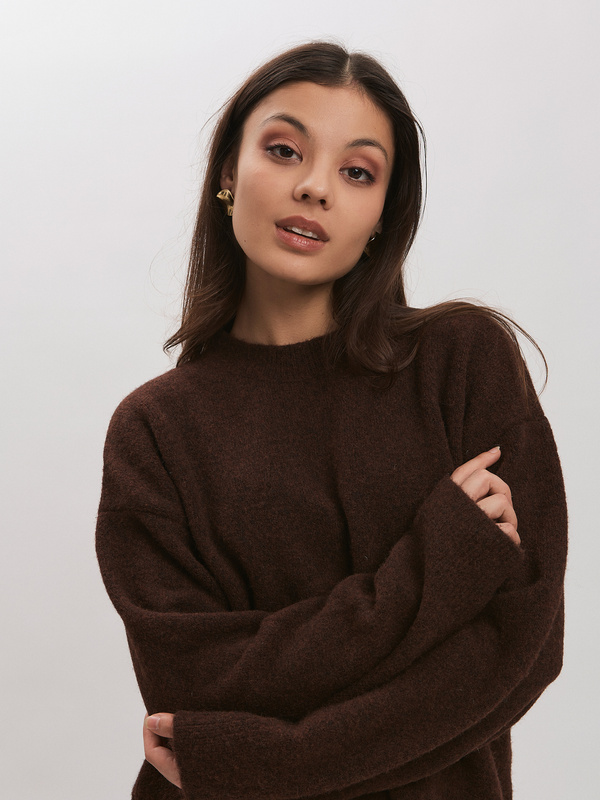 Sweter damski LUNA- brązowy