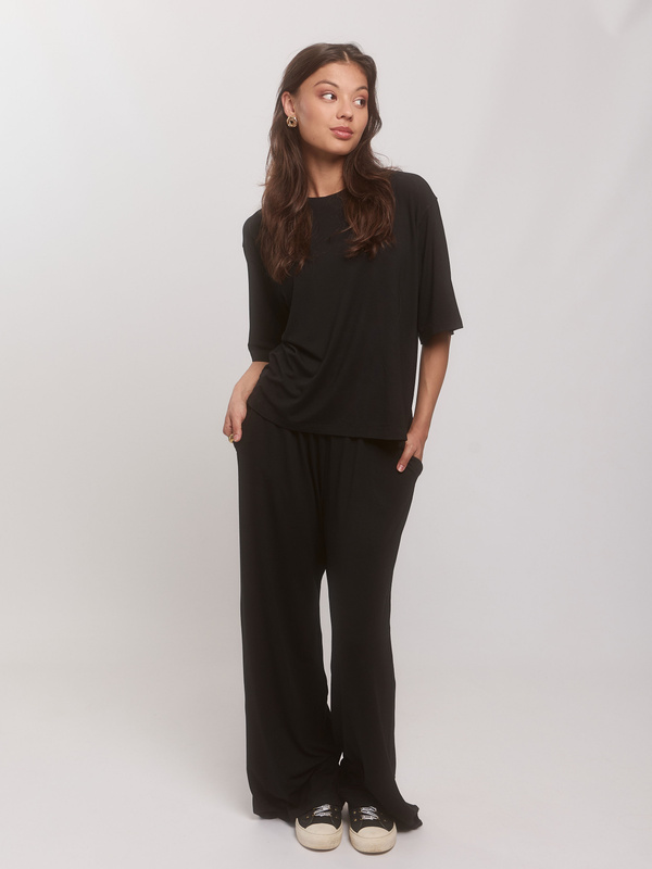 Komplet damski z wiskozy CALMA– czarny 