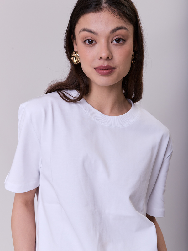 T-shirt damski bawełniany biały – ESSENTIAL