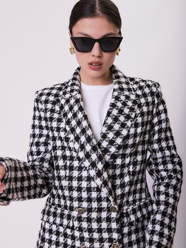 Marynarka damska taliowana pepitka – CLASSIC CHECK
