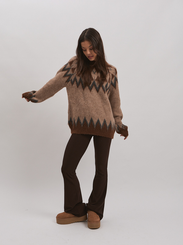 Legginsy dzwony ARIA – brązowe