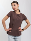 T-shirt damski brązowy krótki rękaw OAK