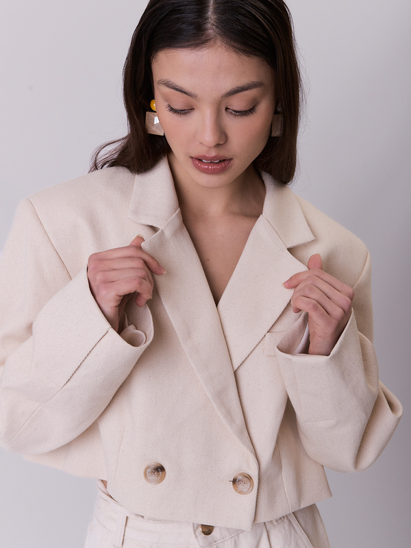 Marynarka damska krótka minimalistyczna – LINE COTTON
