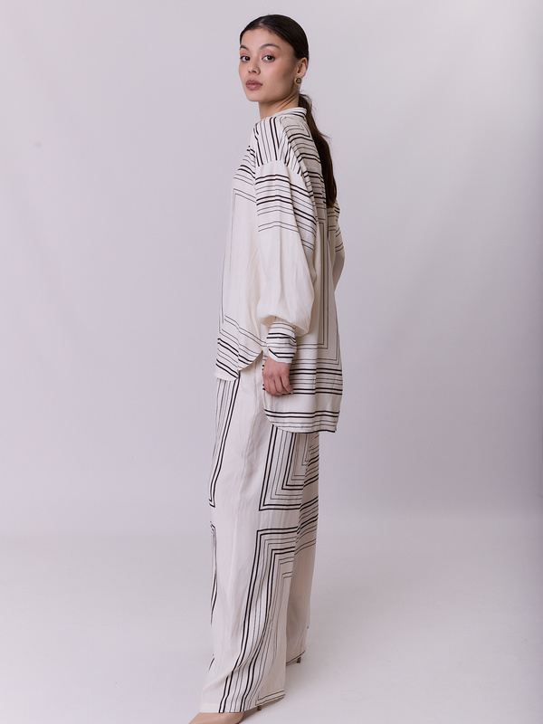 Komplet Geo Grace Kremowy