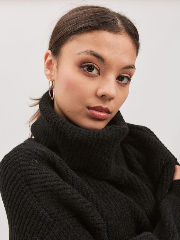 Golf damski wełniany AURA – czarny