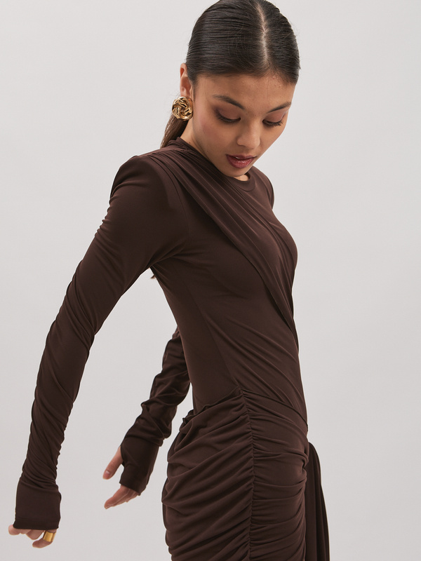 Sukienka damska SOLE – brązowa