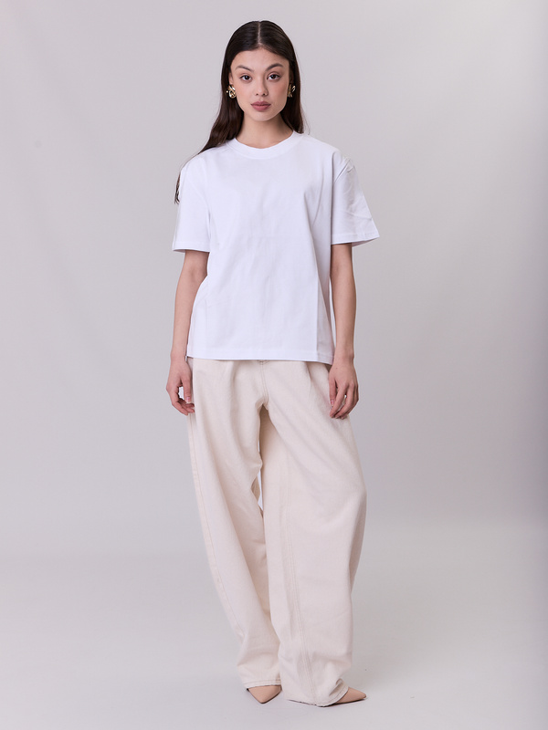T-shirt damski bawełniany biały – ESSENTIAL
