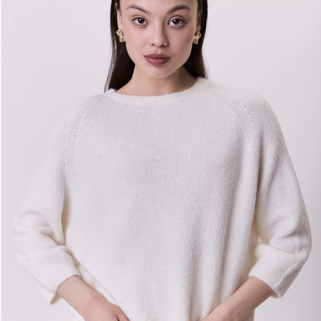 Sweter damski z alpaki ALPANO- kremowy