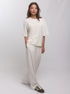 Komplet damski z wiskozy  CALMA– kremowy