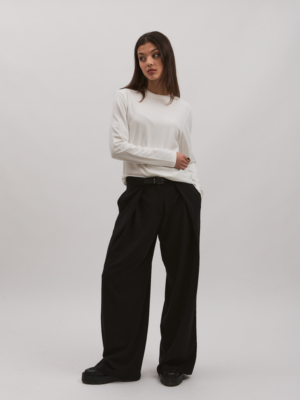 Bluzka longsleeve  z bawełny EARTH – kremowa