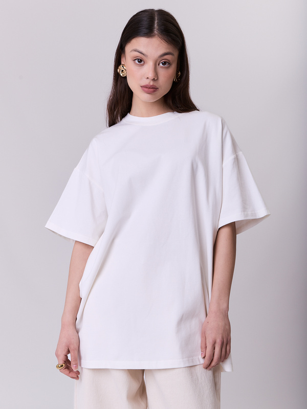 Kremowy T-shirt Oversize CLOUD