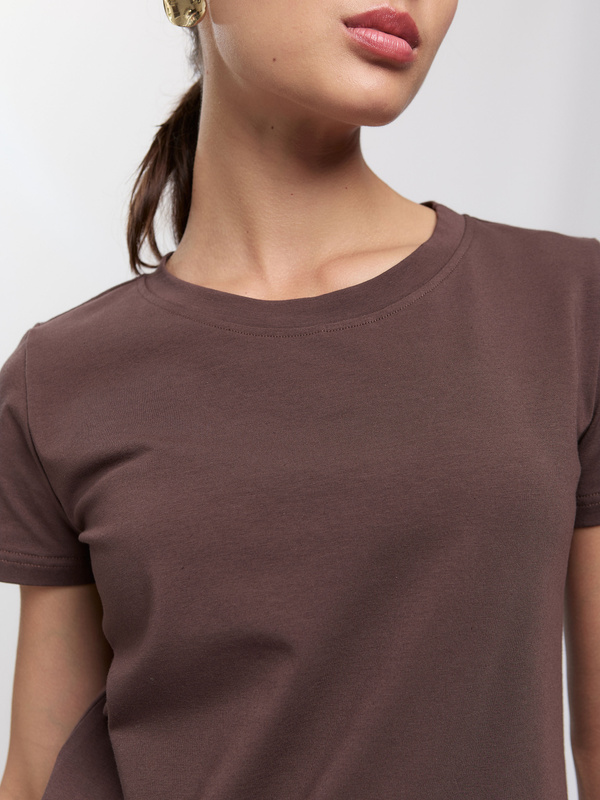 T-shirt damski brązowy krótki rękaw OAK