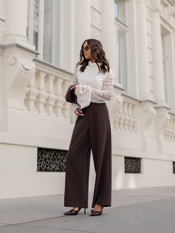 Bluzka koronkowa SOLENE- kremowa