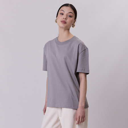 T-shirt damski bawełniany szary – ESSENTIAL