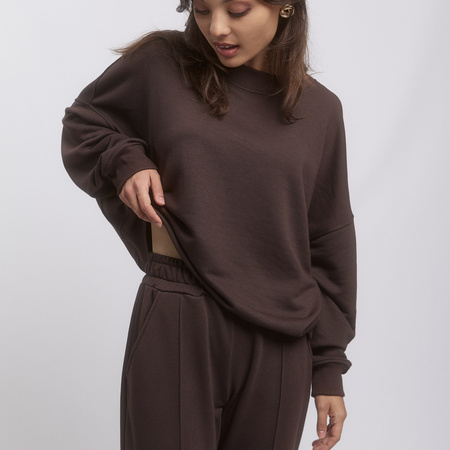 Komplet dresowy damski DUO z bawełny – brązowy