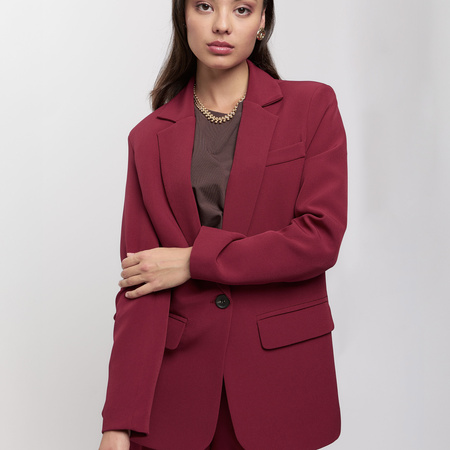 Marynarka damska bordowa jednorzędowa SOLO